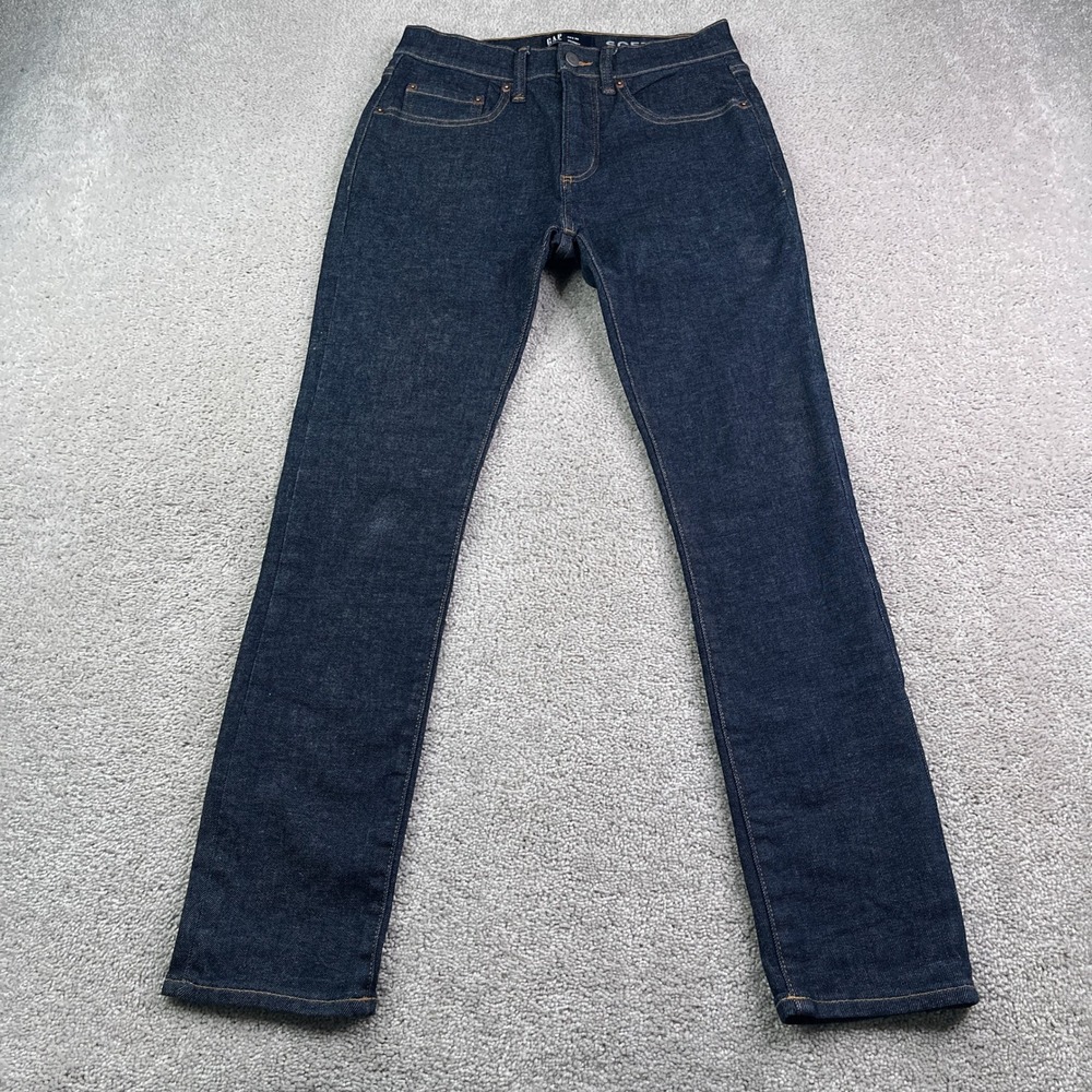 Gap Jeans Mens 29x30 Blue Skinny Soft Wear Max Dark Wash Indigo Stretch Denim